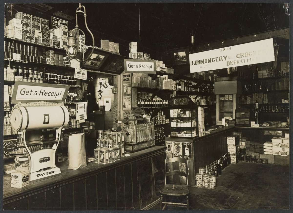 Interior and exterior, Berry & Co., Oakleigh Railway Stores, Oakleigh (1912)