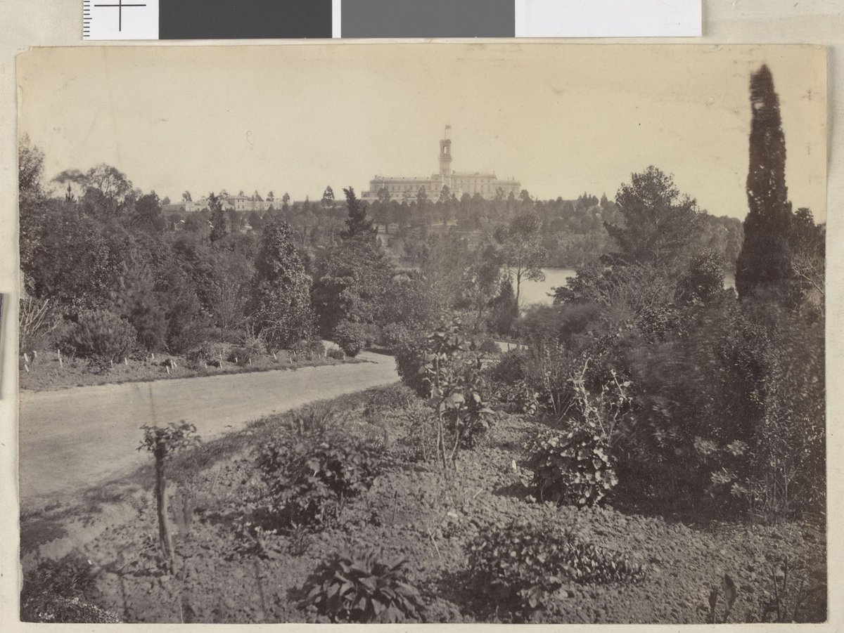 Scene in the Melbourne Botanical Garden, Melbourne City (1876)