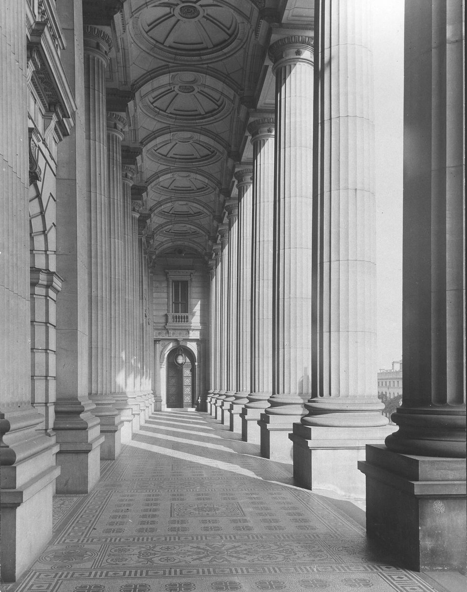 Melbourne in the late 1930s. [Parliament House, Melbourne - the Loggia], East Melbourne (1936–39)