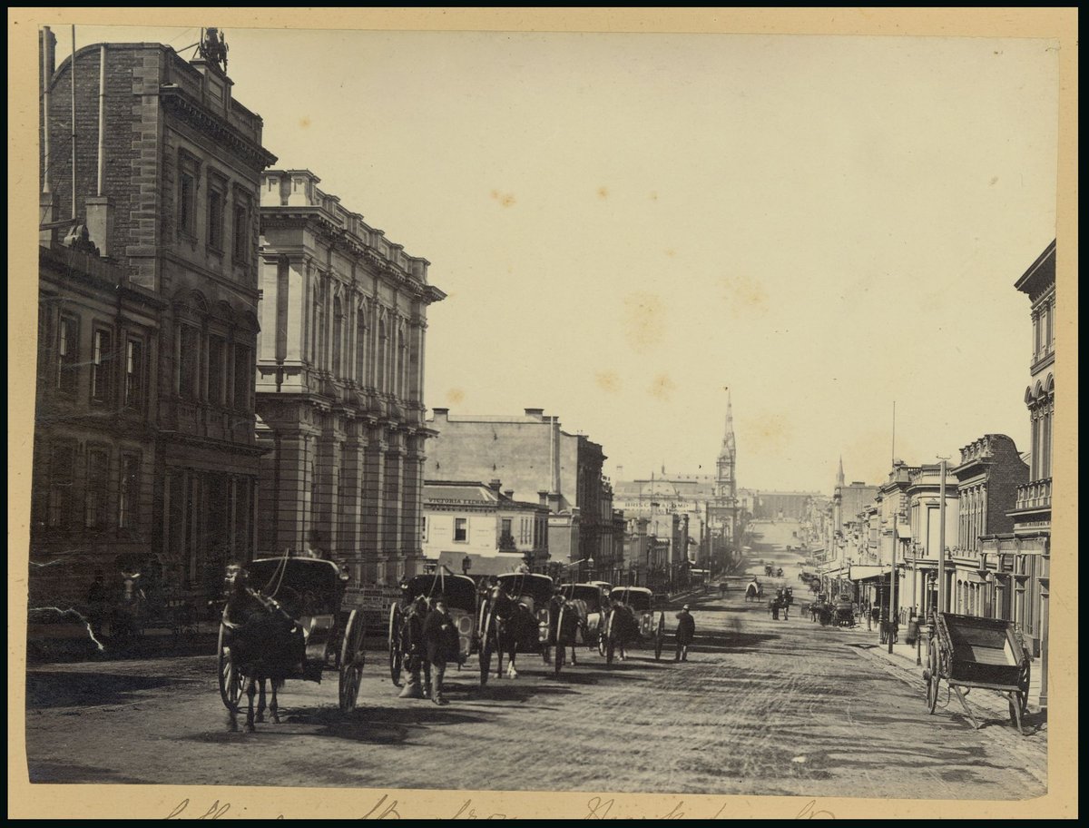 Collins St. from Market St. [Melbourne, Vic.], Melbourne City (c. 1870)
