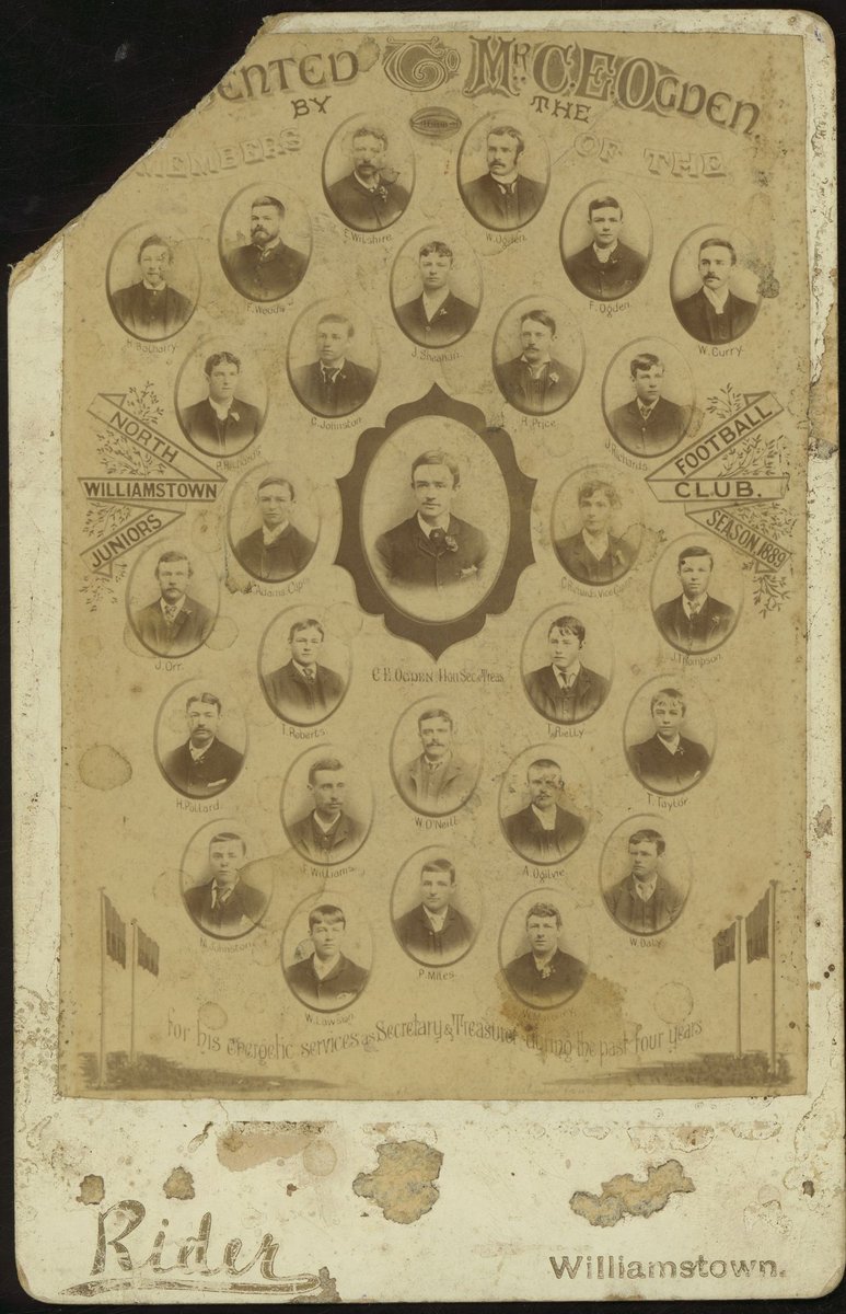 [Pres]ented to Mr C.E. Ogden by the Members of the North Williamstown Juniors Football Club, Williamstown North (1889)