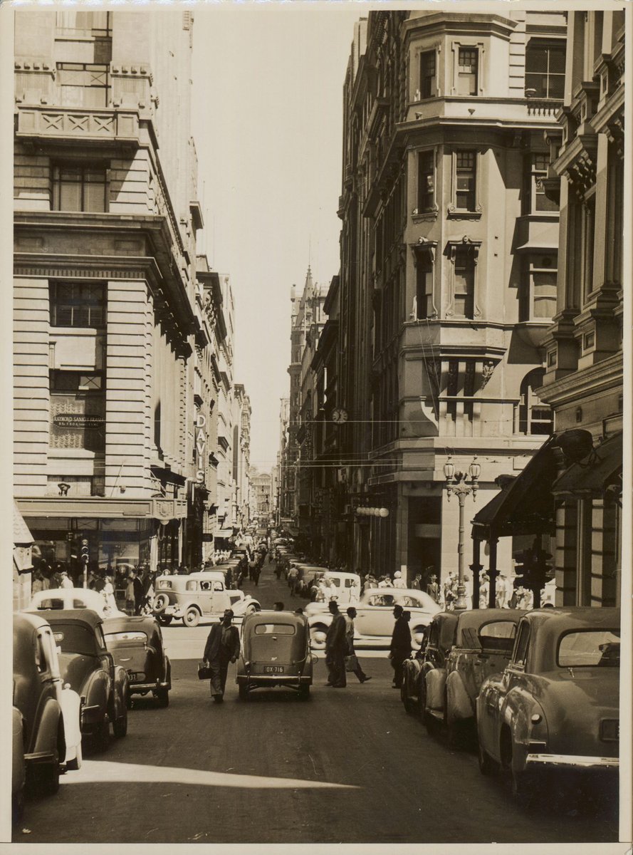 Flinders Lane, looking west, Melbourne, Australia, March 1950, Melbourne City