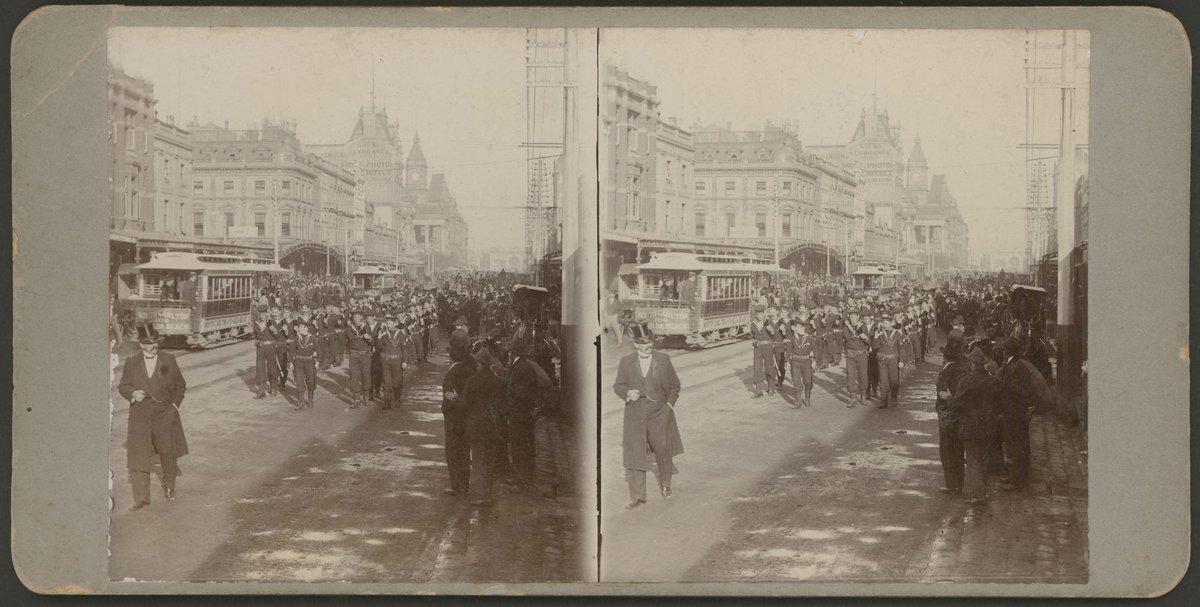 [Parade on Melbourne street], Carlton North (1900–20)