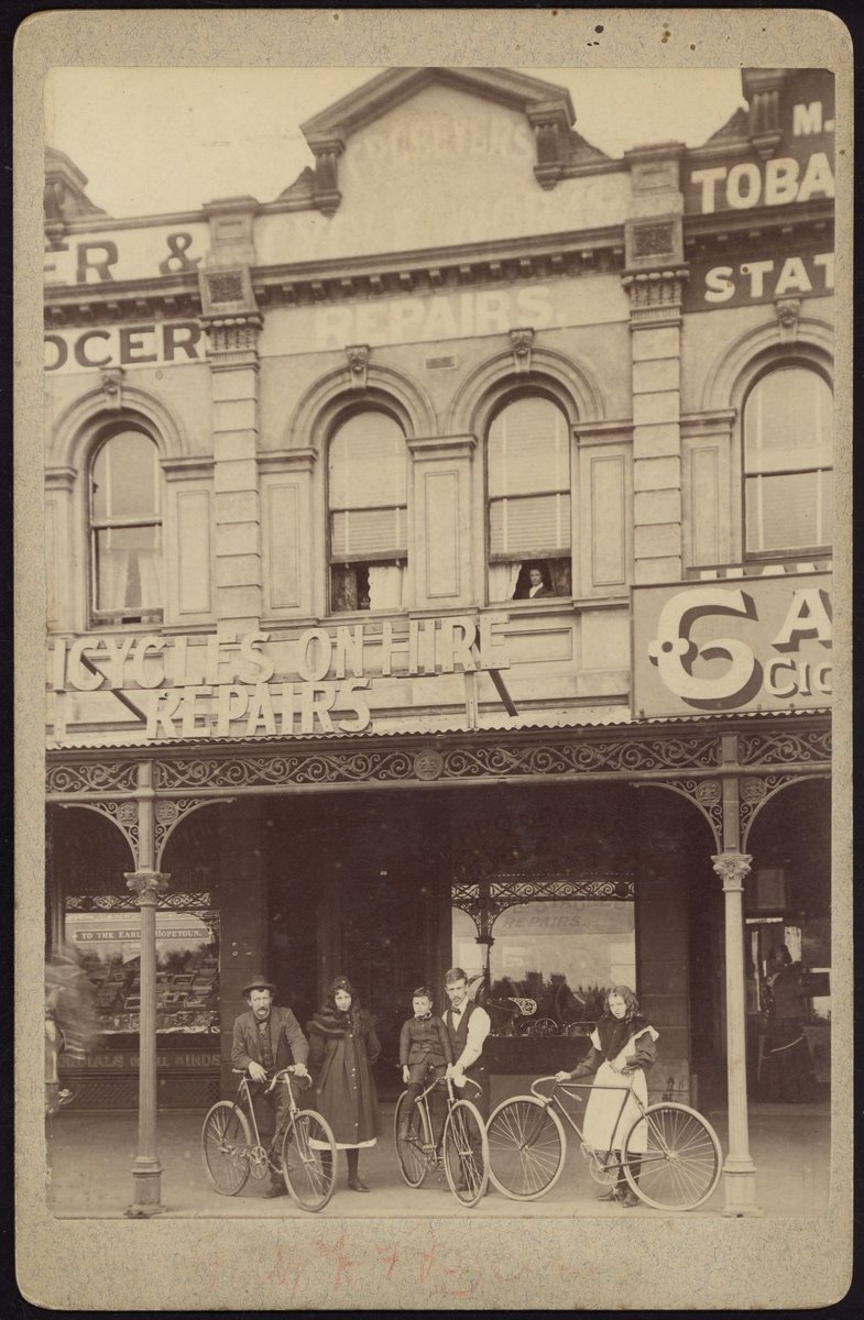 [F.P.C. Beyer bicycle shop, (probably no. 7) Fitzroy Street, St. Kilda.], St Kilda (1885–95)