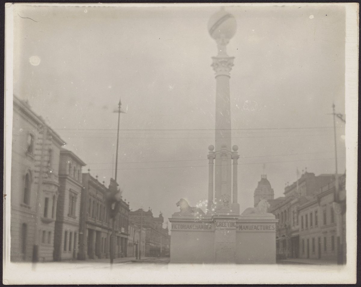 Victorian Chamber of Manufacturers [monument], Collins Street, Melbourne City (1901)