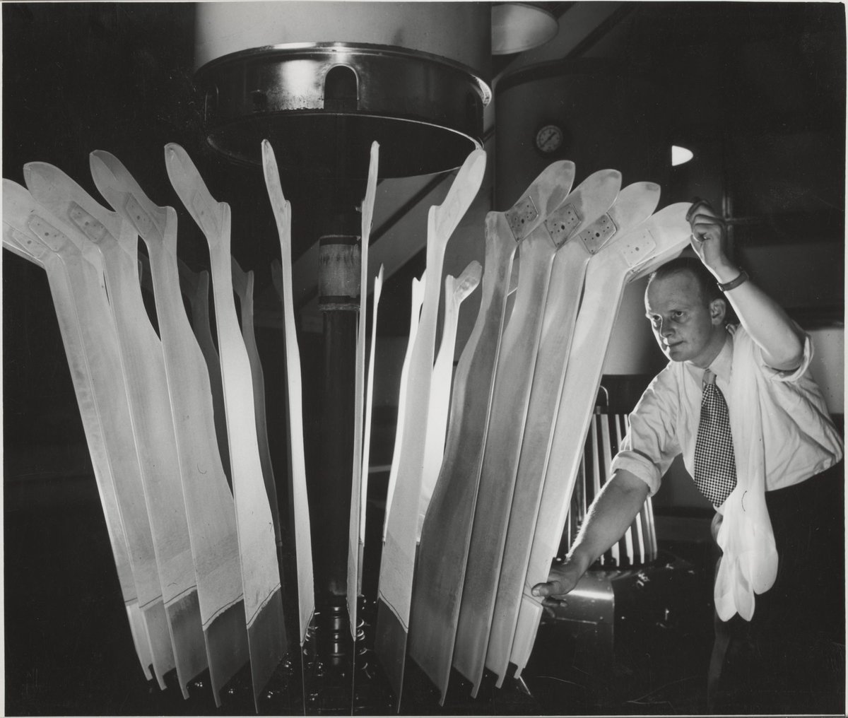 Stocking drying machine at Prestige Ltd, Brunswick (1950)