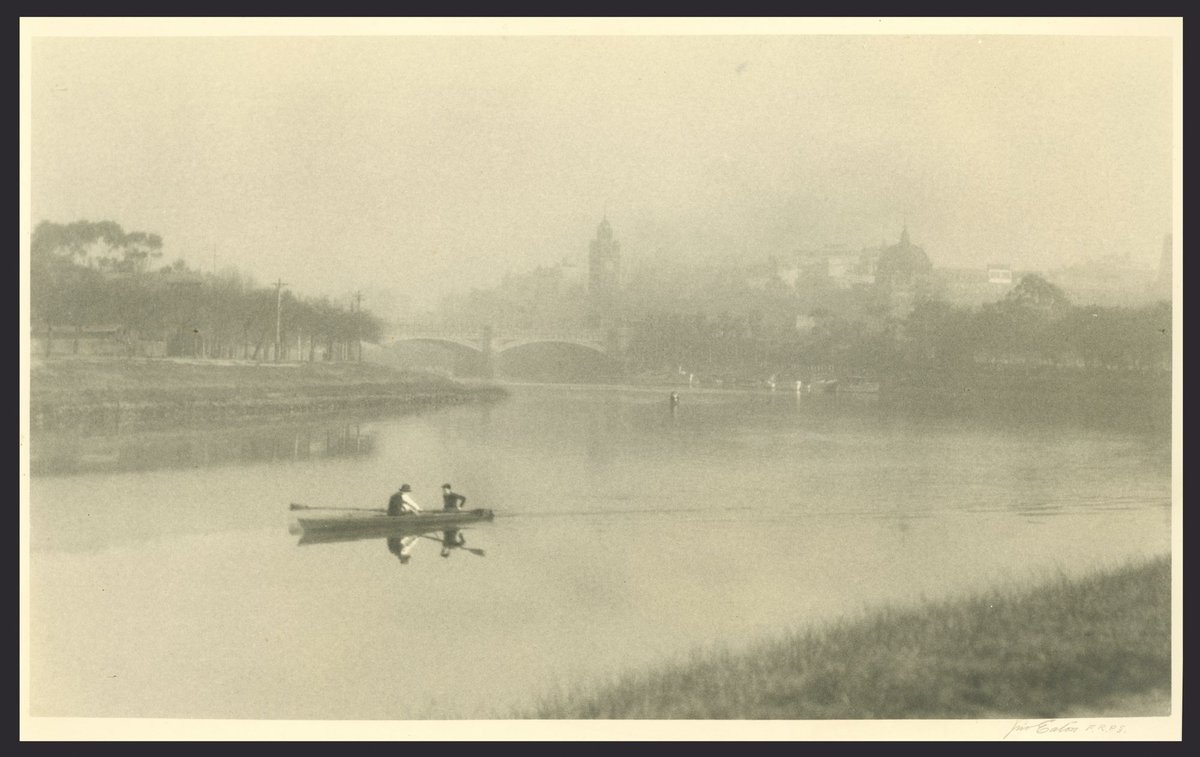 Distant view of Melbourne from the Yarra, Vic, Melbourne City (1920s)