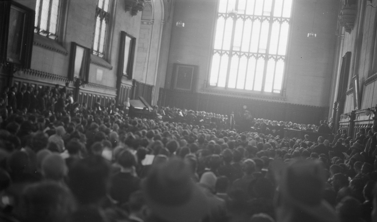 Interior of Wilson Hall University of Melbourne, probably a graduation ceremony, Parkville (1934)