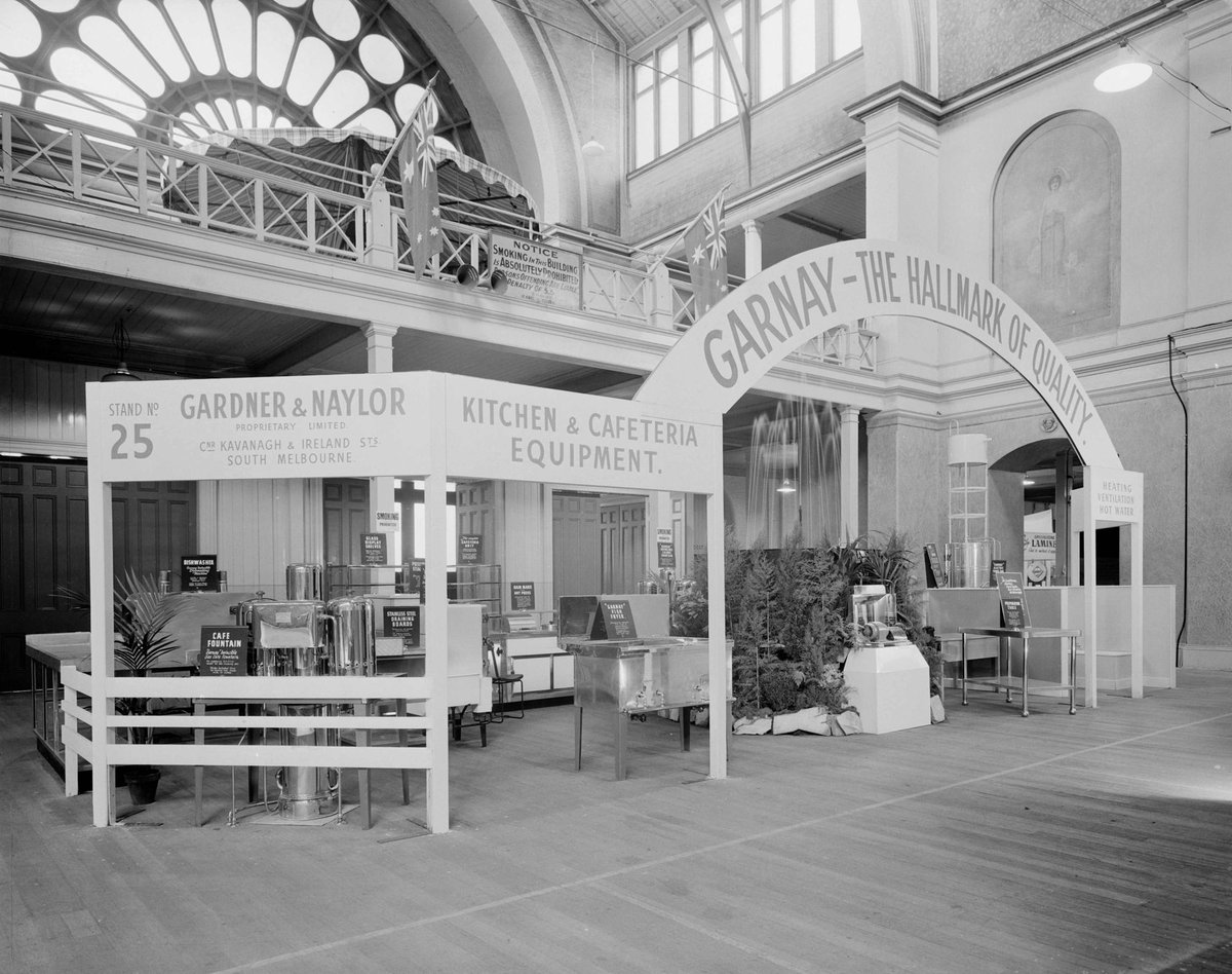Gardner & Naylor kitchen equipment stand, Exhibition Buildings, Melbourne, Carlton (1949)