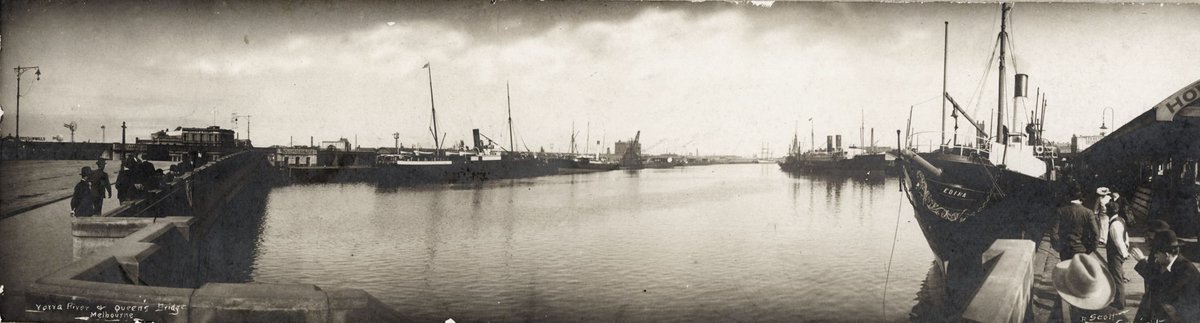 Yarra River & Queens Bridge Melbourne, Melbourne City (c. 1905)