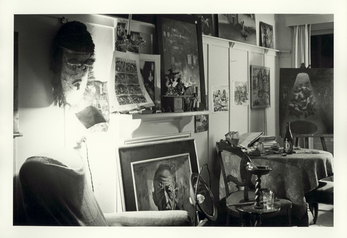[Interior with man's head, Martin Street, Elwood, 1946]