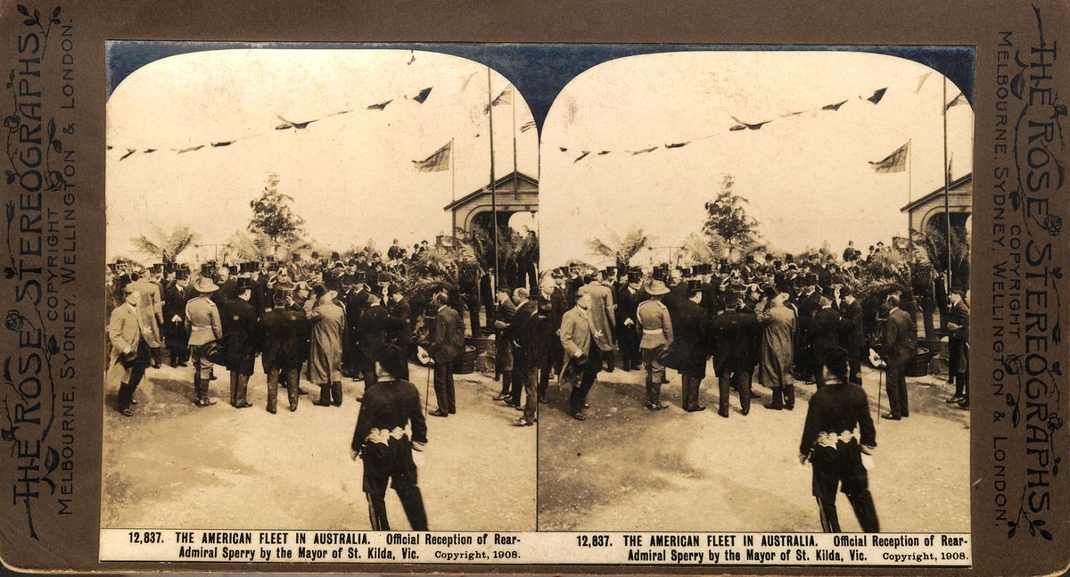 THE AMERICAN FLEET IN AUSTRALIA. Official Reception of Rear- Admiral Sperry by the Mayor of St. Kilda, Vic, St Kilda (c. 1908)