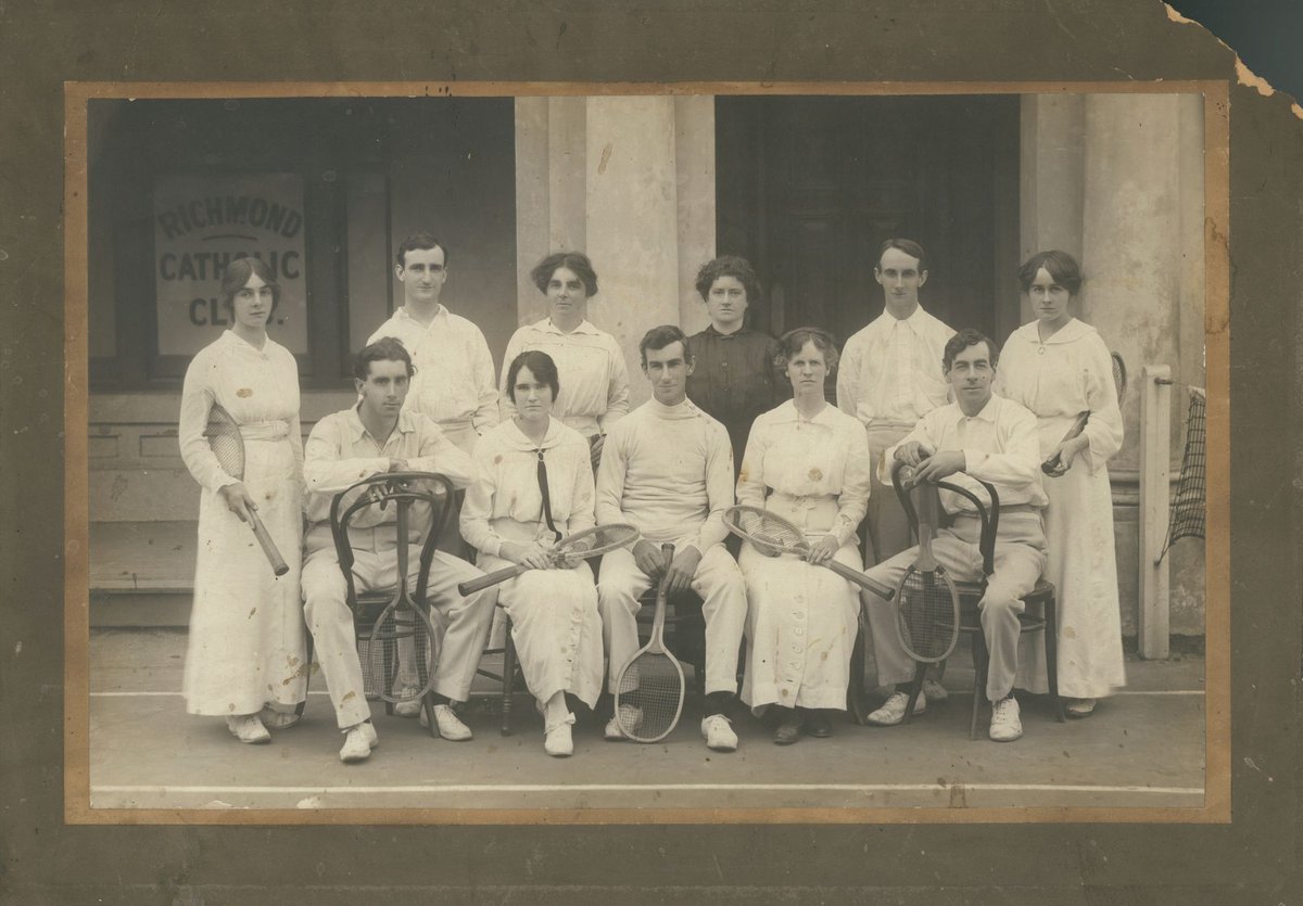 Mixed tennis party at the Richmond Catholic Club, 9, The Vaucluse, Richmond (c. 1915)