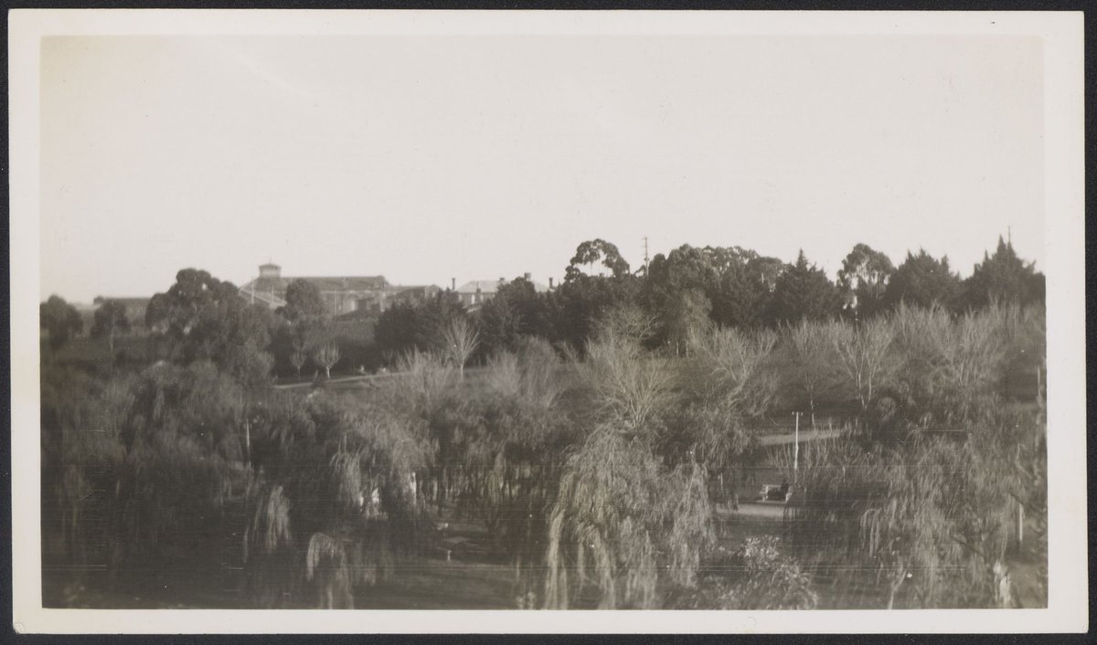 A view from park showing Pentridge Stockade, Coburg, Melbourne (1941)