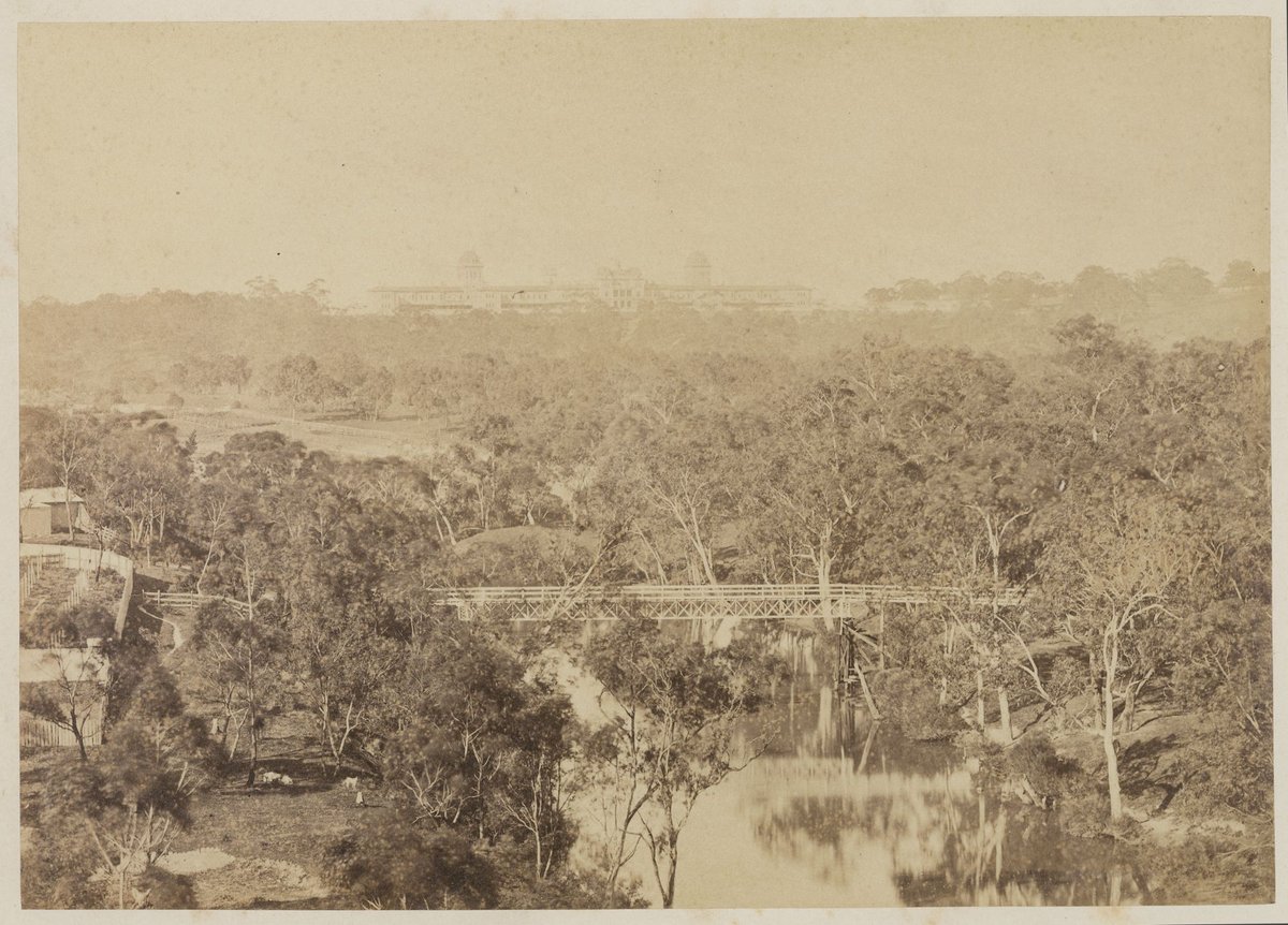 The Yarra Bend and Lunatic Asylum from the road to Kew (1867–80)