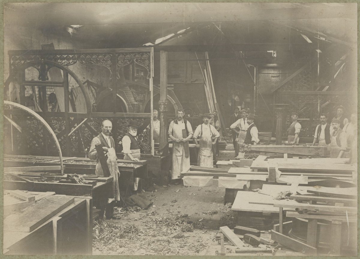 Interior of Murray & Crow's workshop, 117a Victoria Parade, between Simpson and Powlett Streets, East Melbourne (1902–04)