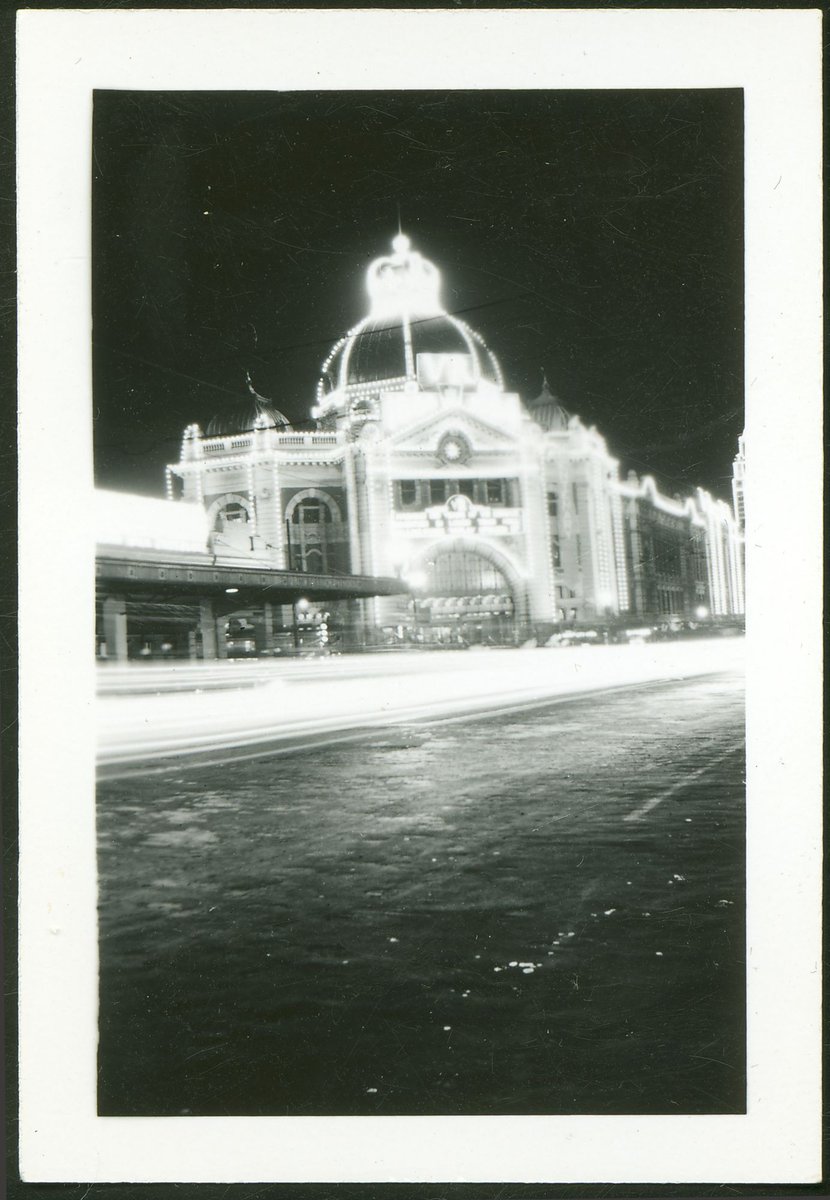 [Flinders Street Station at night], Melbourne City (1954)