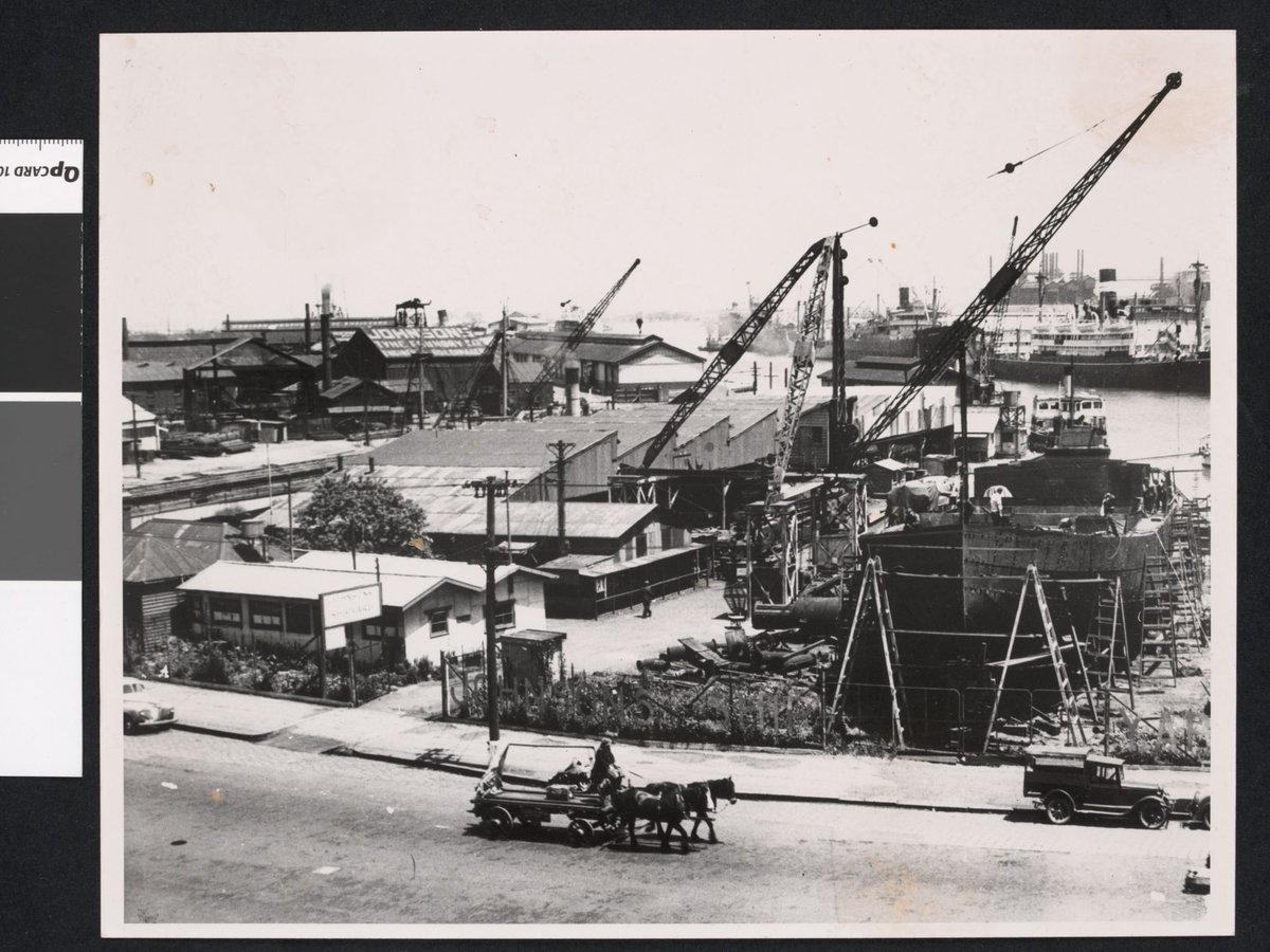 Ports & Harbour dredge Pioneer under construction at Johnson's Tyne Foundry, South Melbourne, [Vic.] (c. 1948)
