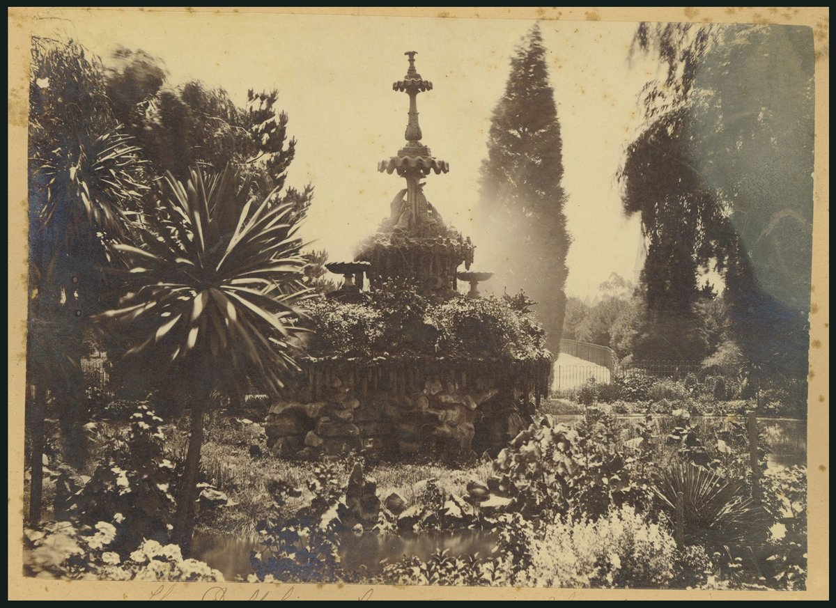 The dolphin fountain in the Carlton Gardens, [Melbourne, Vic.] (1870–80)