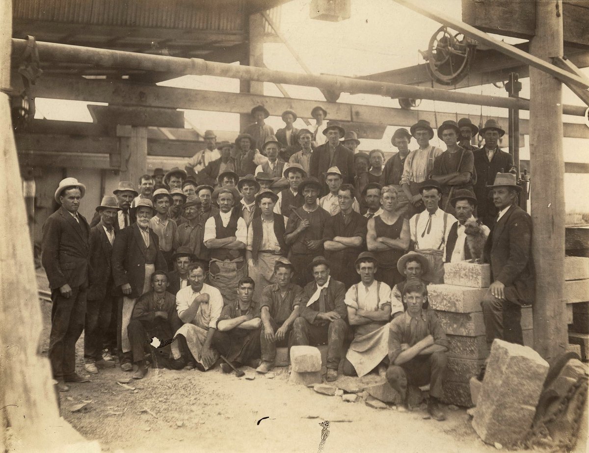 Stone masons at work Standard Quarries Footscray (1925–35)