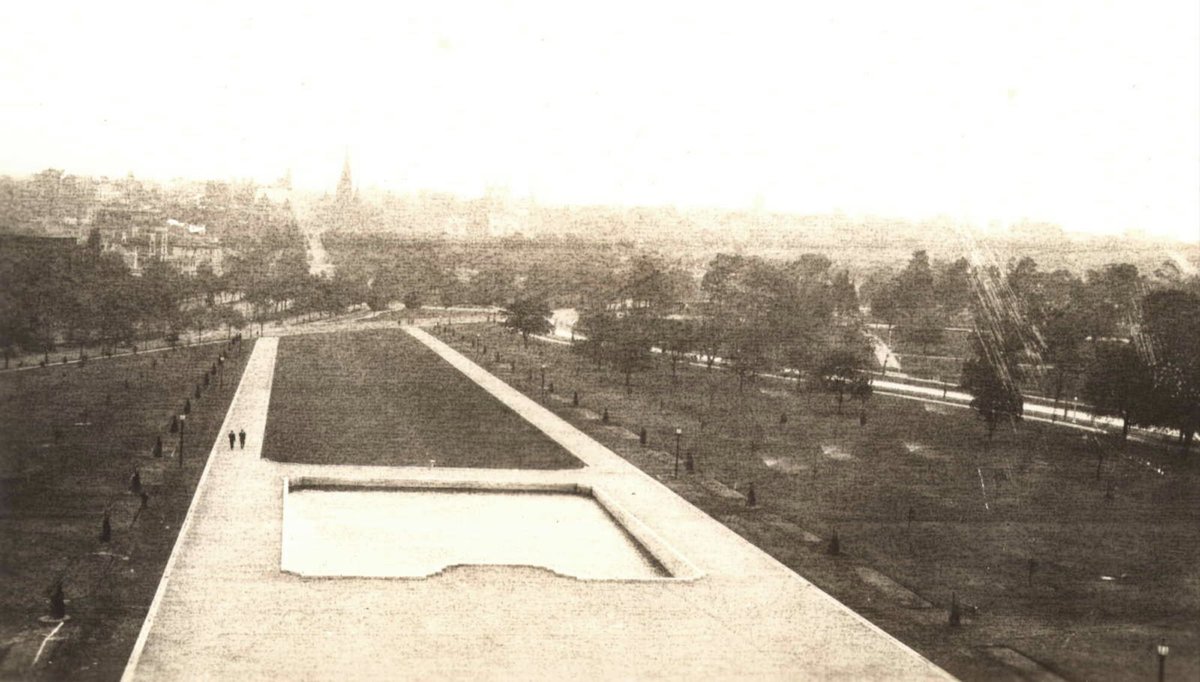 Views to the city from the entrance and balcony of the Shrine of Remebrance Melbourne (1935)