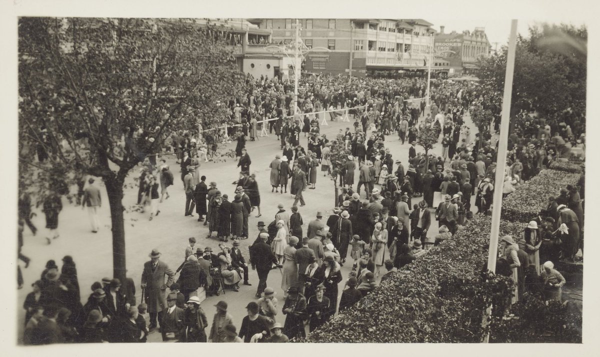 Fitzroy Street, St. Kilda during Duke of Gloucester's visit 1934, St Kilda