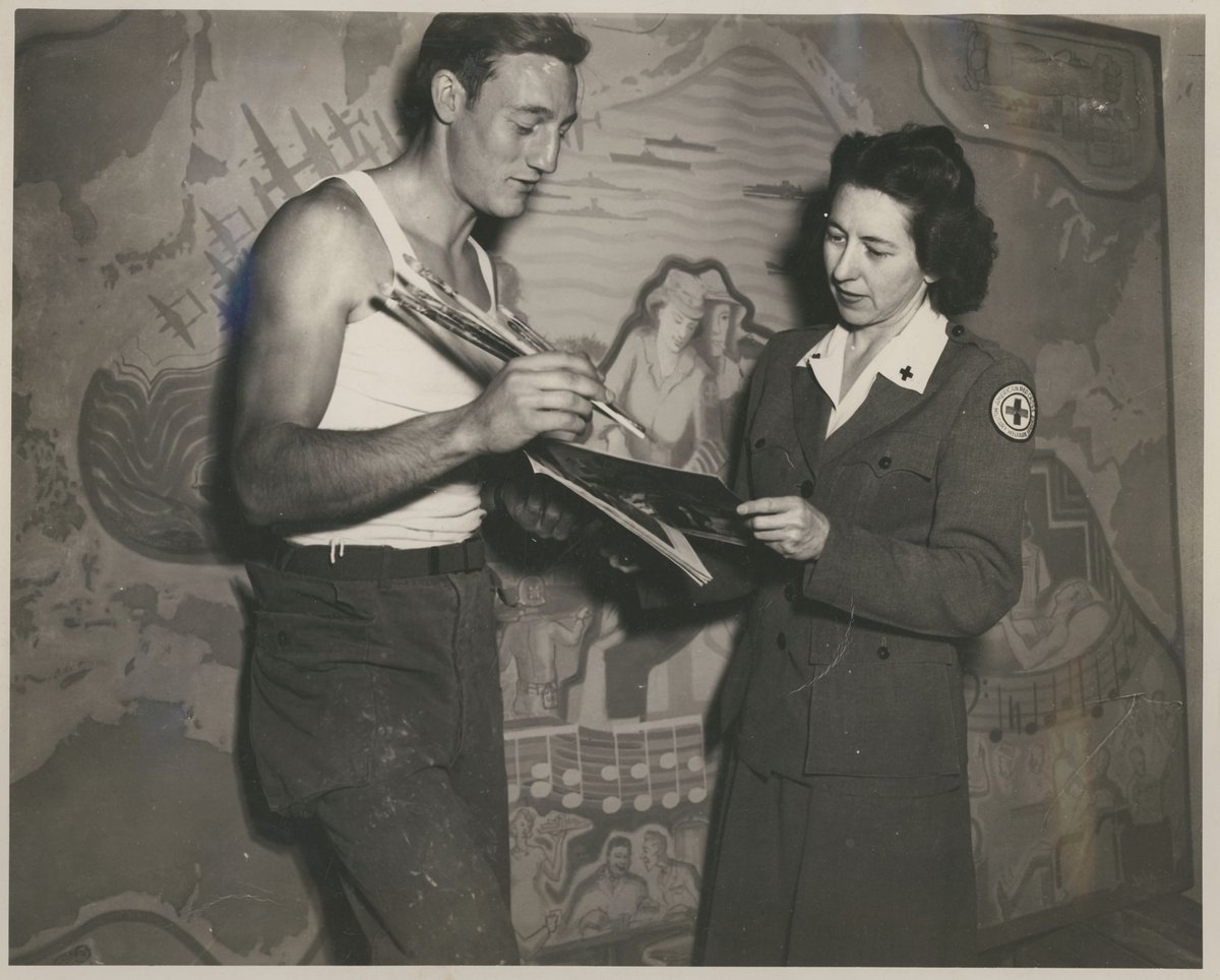 John Hatch and mural Red Cross building Melbourne Vic (1939–45)