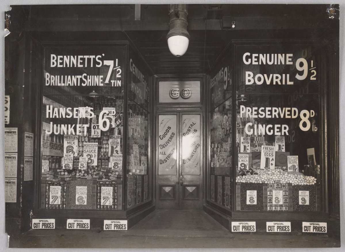 Interior and exterior, Chynoweth Bros, Cash grocers and importers, Windsor (1911)