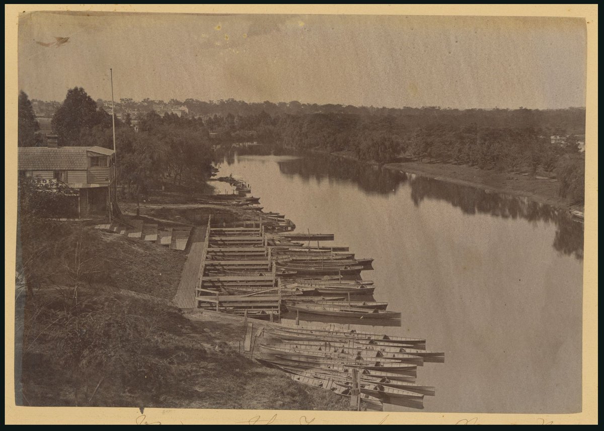 View on the Yarra from Princes Bridge, [Melbourne, Vic.], Melbourne City (c. 1870)