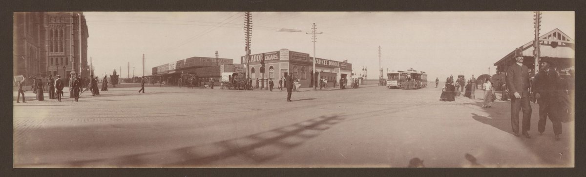 The intersection of Flinders and Swanston Streets, Melbourne, Melbourne City (1891–1900)