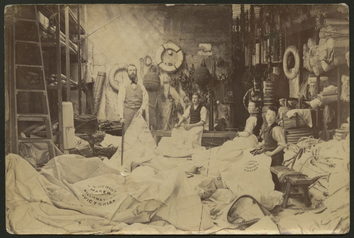 The interior of Andrew Heriot's sail loft, Nelson Place, Williamstown (1885)