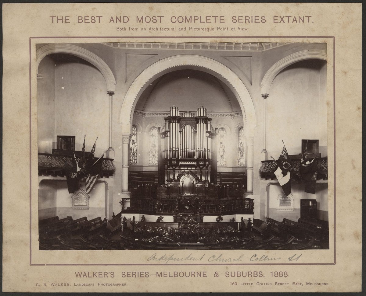 Independent Church, Collins St, Melbourne City (1888?)