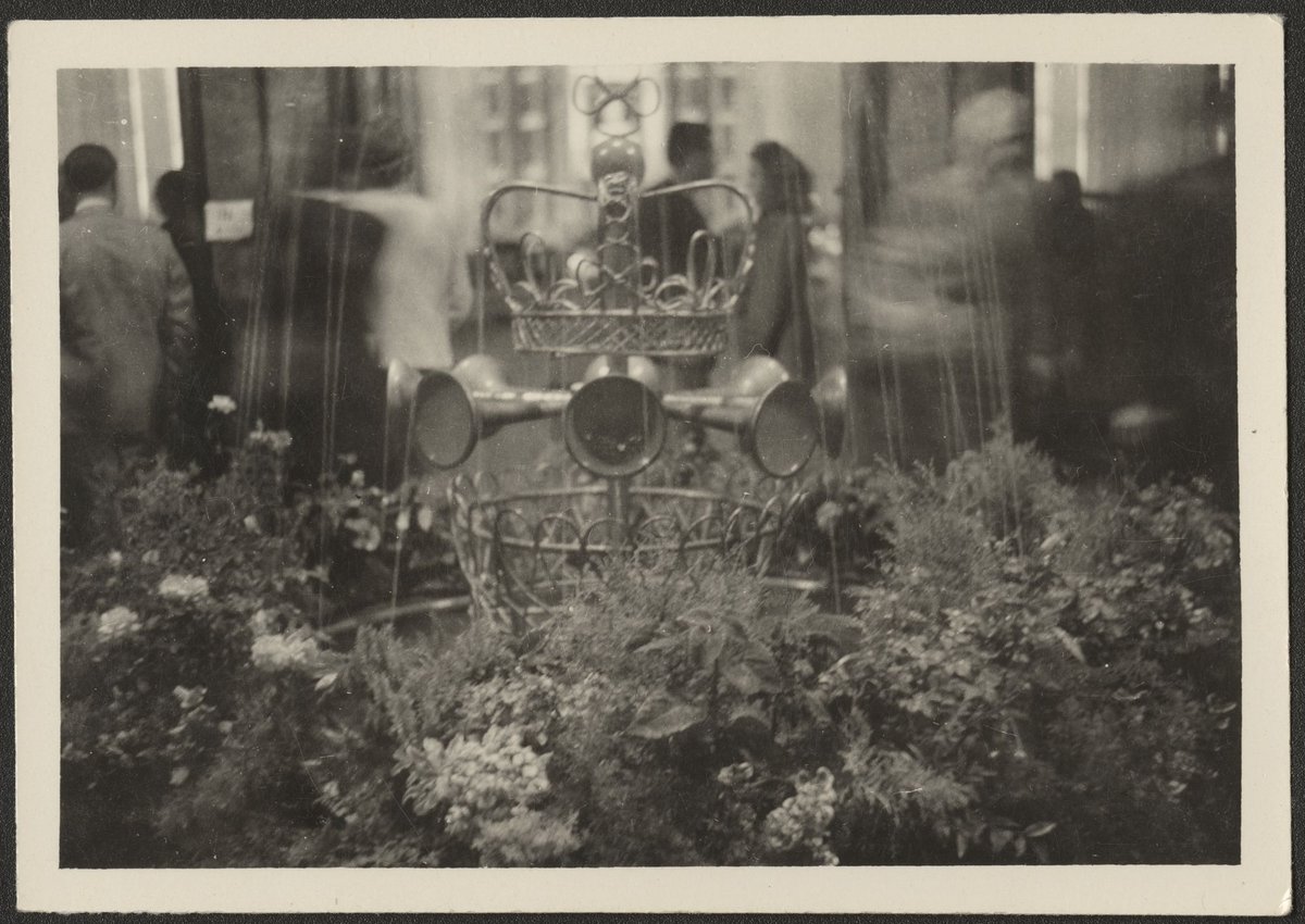Flower arrangement surrounding a crown, Melbourne (1954)