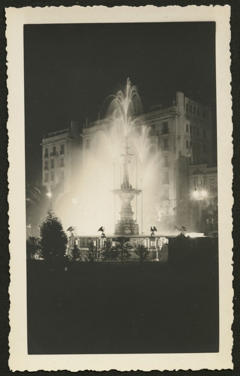 Stanford Fountain at night, Gordon Reserve, Melbourne (1930–50)