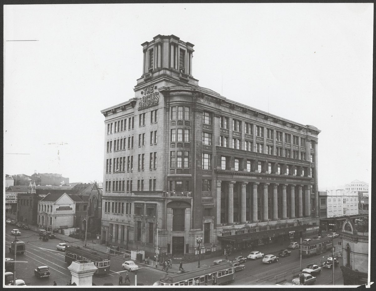 Elevated view of the Argus building, Melbourne, Victoria, Melbourne City (1950–54)