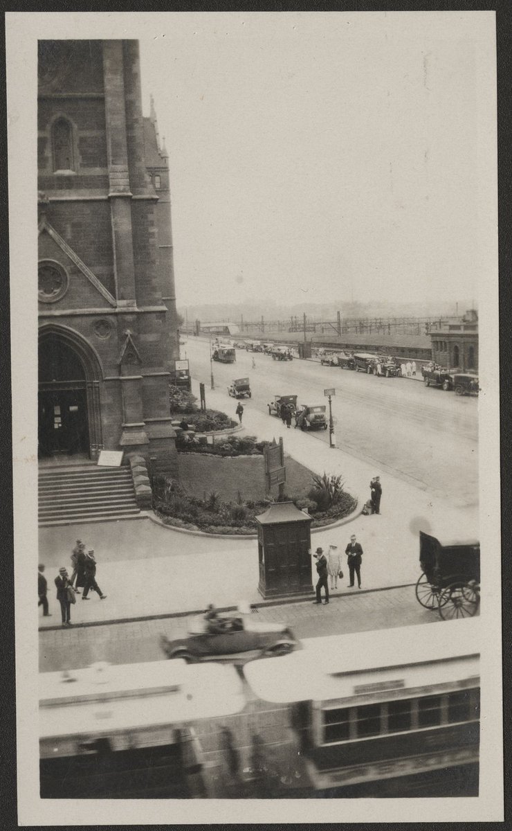 Looking south east from the corner of Swanston and Flinders Streets, Melbourne, Melbourne City (1920s)