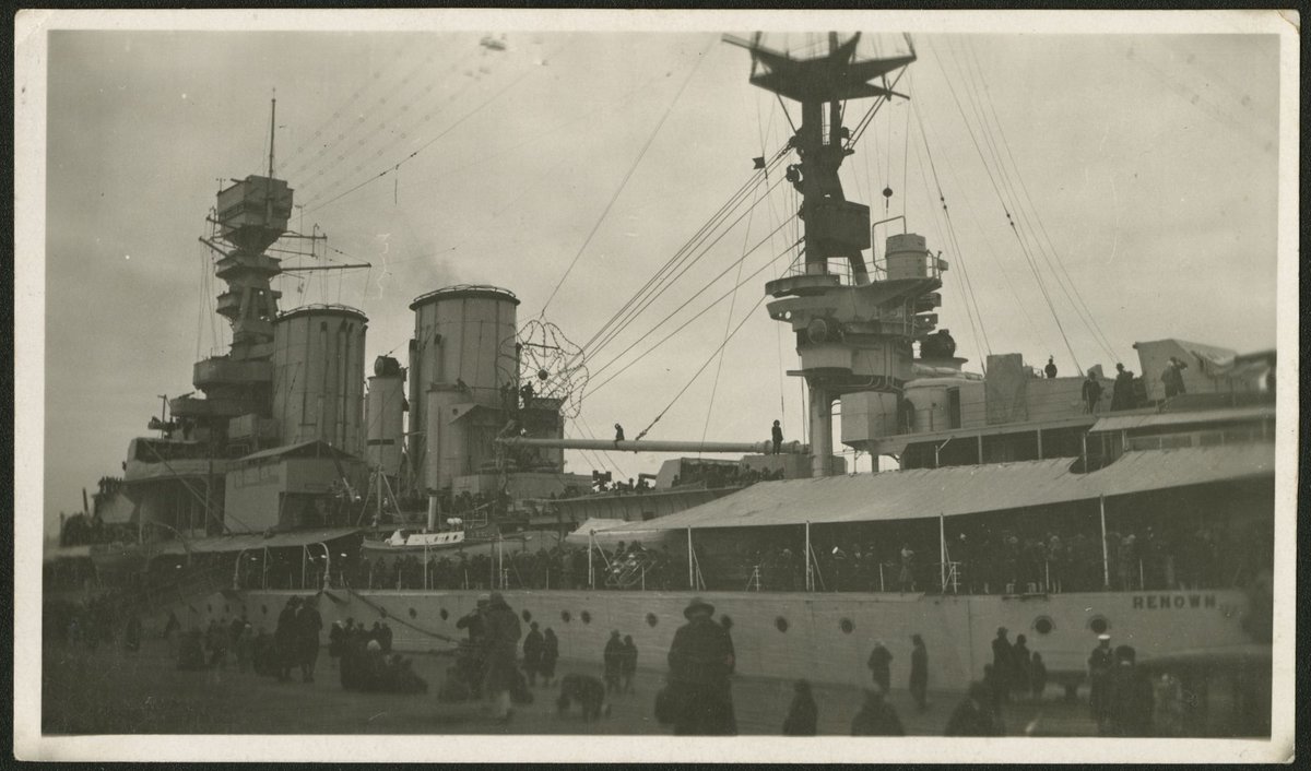HMS Renown at Station Pier, Melbourne, during visit of Duke and Duchess of York, 1927, Port Melbourne