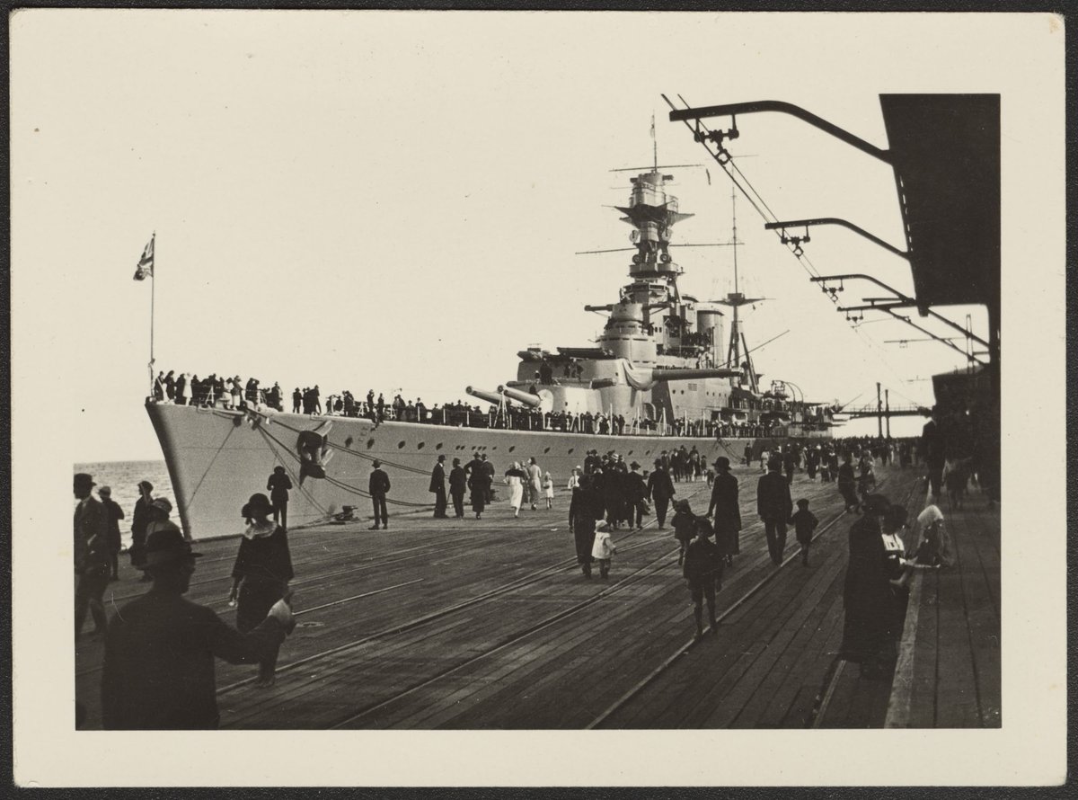 Public visit to Princes Pier, Port Melbourne, to see naval ships of the Special Service Squadron during their stay in Port Philip (1924)