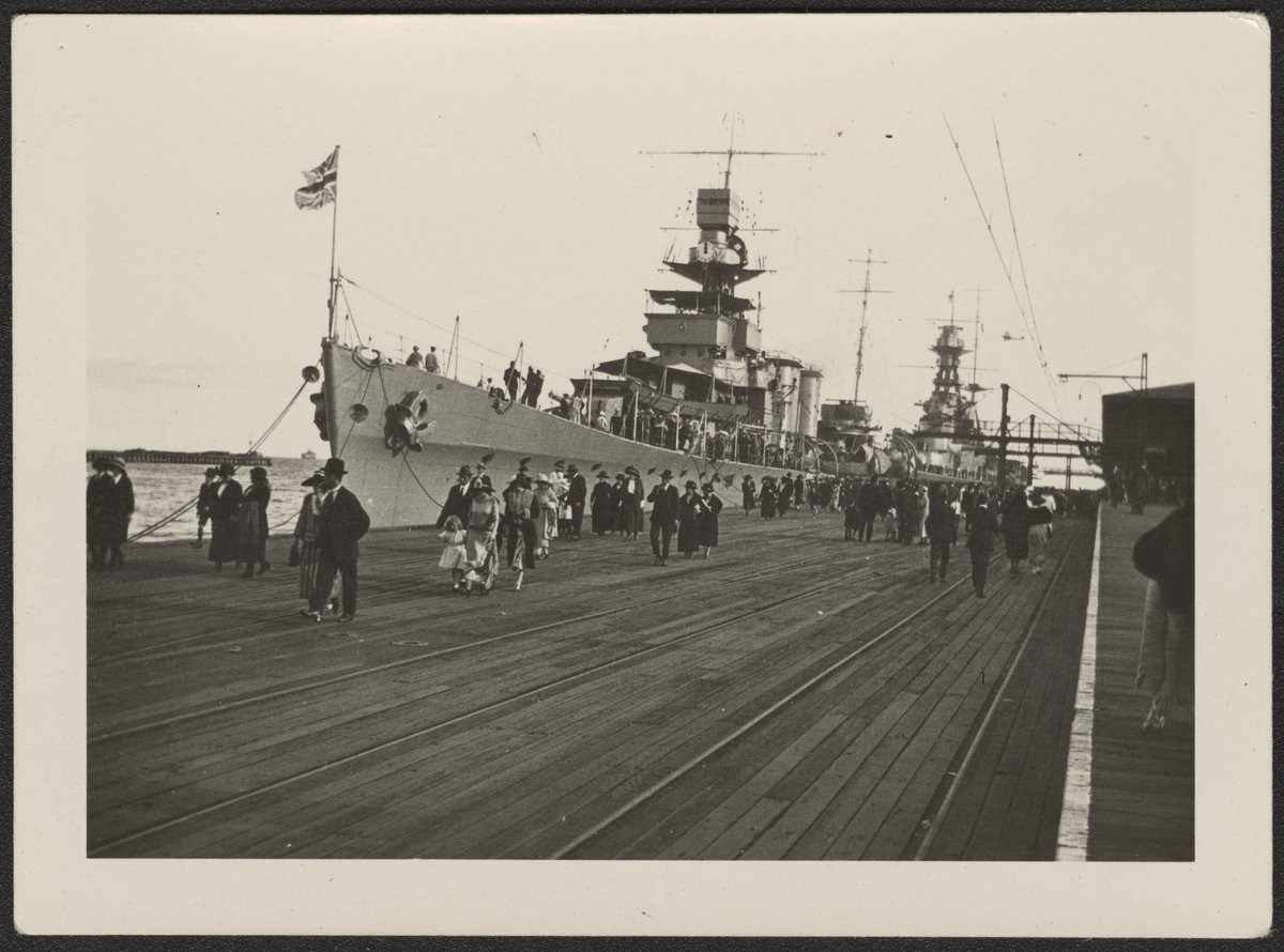 Public visit to Princes Pier, Port Melbourne, to see naval ships of the Special Service Squadron during their stay in Port Philip (1924)