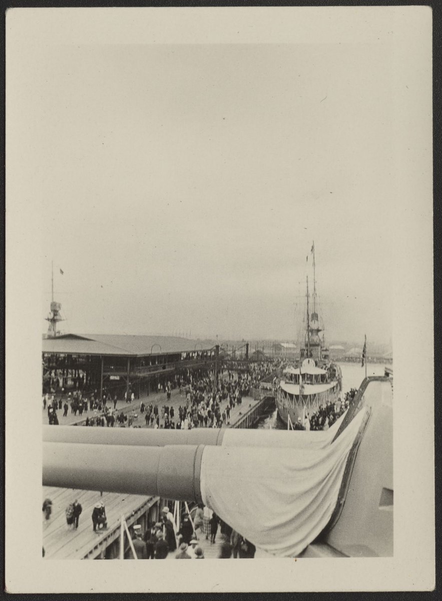 Public visit to Princes Pier, Port Melbourne, to see naval ships of the Special Service Squadron during their stay in Port Philip (1924)