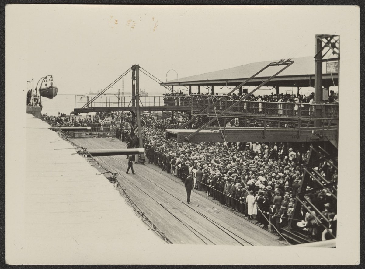 Public visit to Princes Pier, Port Melbourne, to see naval ships of the Special Service Squadron during their stay in Port Philip (1924)