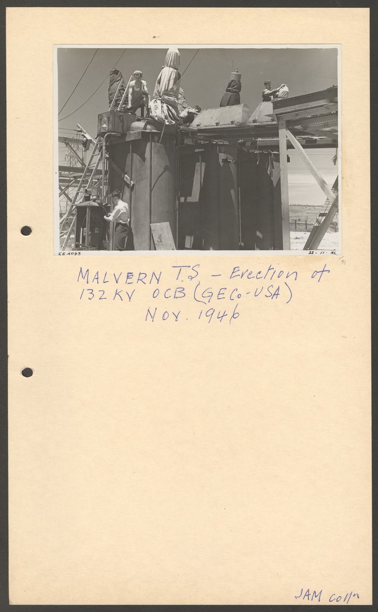Malvern Transmission Station - erection of 132 KV OCB (GECo. -USA) (1946)