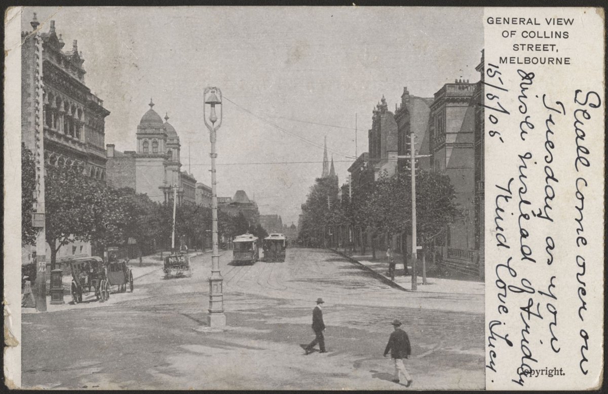 General view of Collins Street, Melbourne, Melbourne City (1905?)