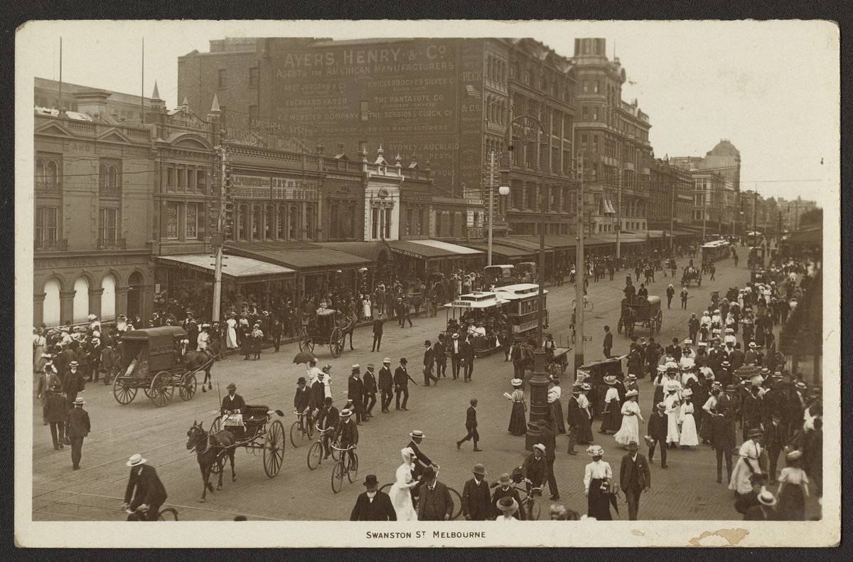 Swanston Street, Melbourne, Melbourne City (1900?)