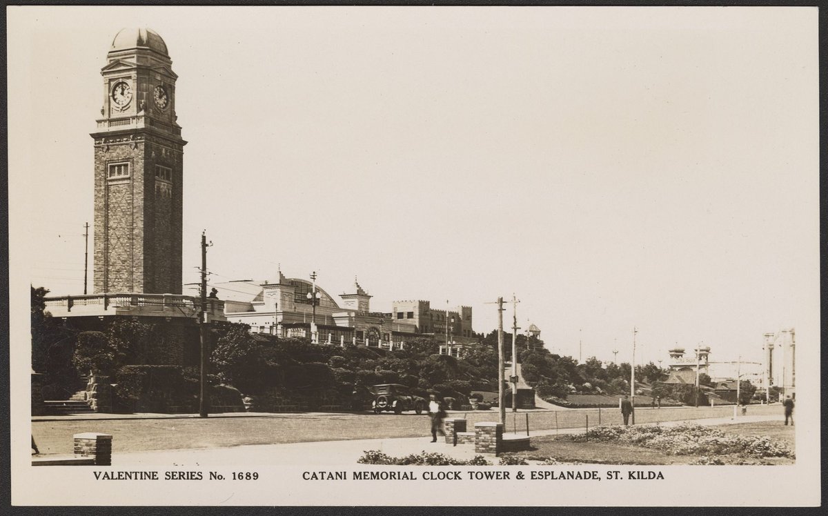 Catani Memorial Clock Tower & Esplanade, St Kilda (1920s)