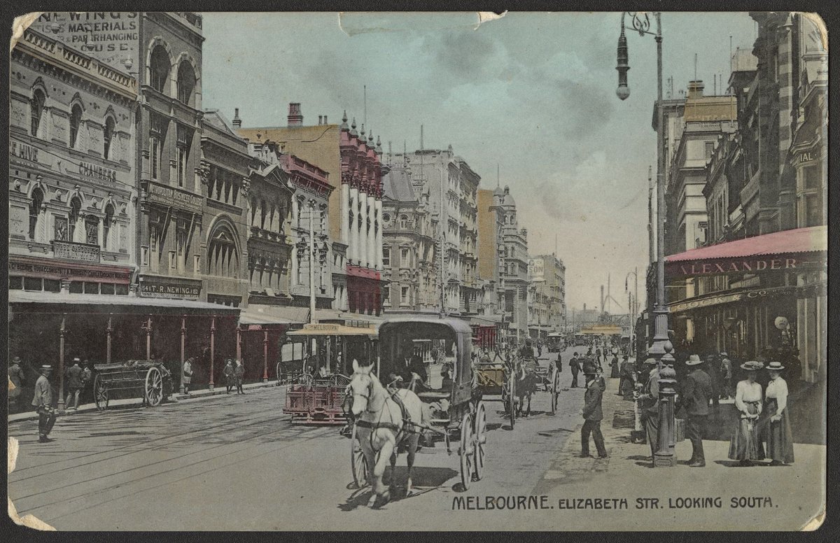 Melbourne. Elizabeth Str. Looking south, Melbourne City (1910?)