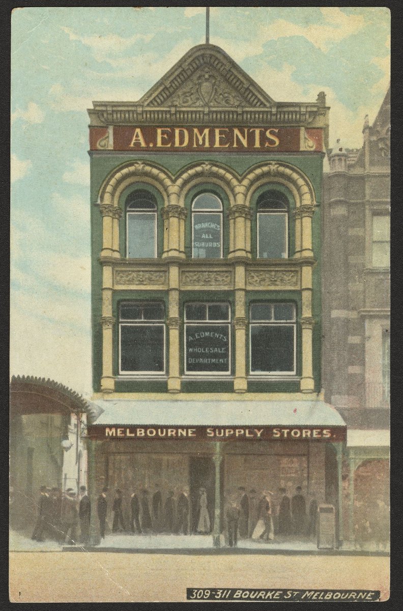 A. Edments, 309-311 Bourke St., Melbourne, Melbourne City (1908?)
