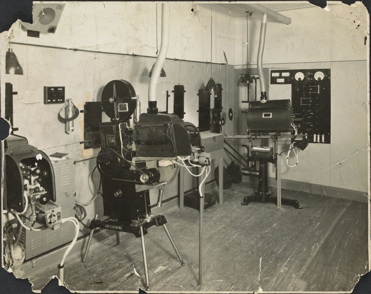 Interior of Century Projection Room at Century Theatre, Swanston Street Melbourne, Melbourne City (1940s)