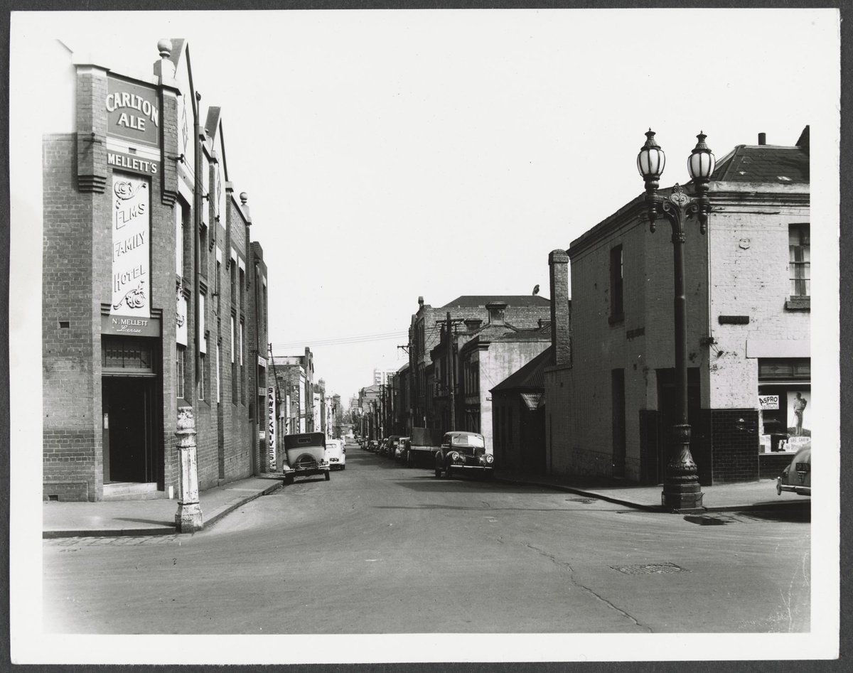 Little Lonsdale Street - north side, looking west from Spring Street corner, Melbourne City (1950)