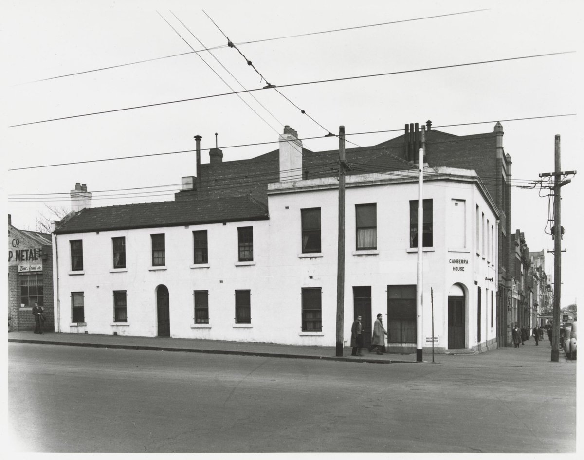 La Trobe Street - south side, at corner with Exhibition Street, Melbourne City (1950)